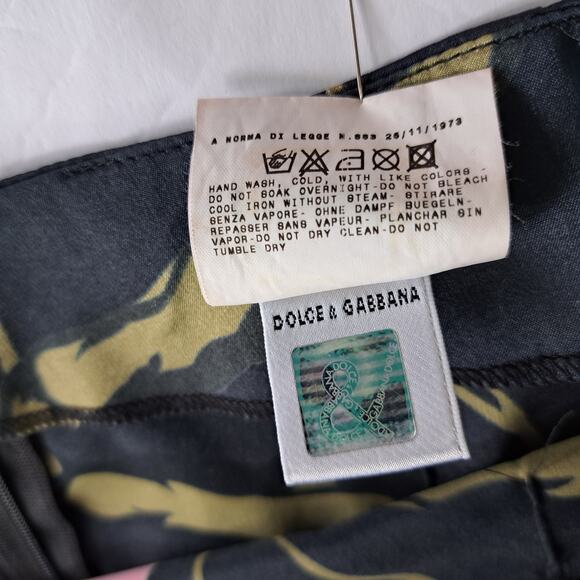 DOLCE  & GABBANA D&G Black Floral Print Satin Pencil Skirt IT 42 Small - Picture 6 of 10